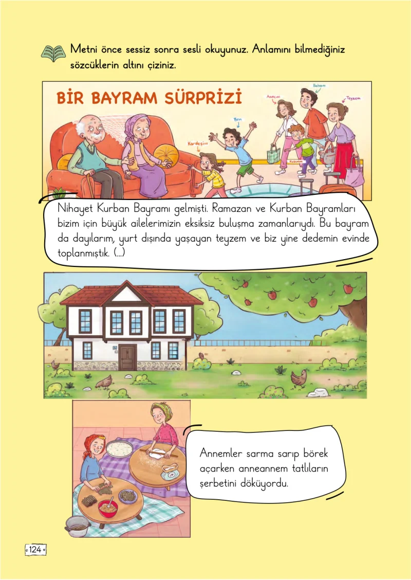 2. Sınıf Türkçe Ders Kitabı Cevapları Meb Yayınları 2. Kitap Sayfa 124