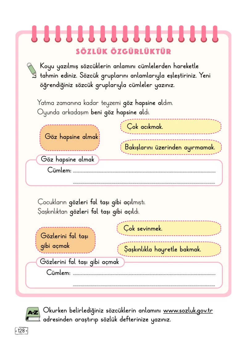 2. Sınıf Türkçe Ders Kitabı Cevapları Meb Yayınları 2. Kitap Sayfa 128