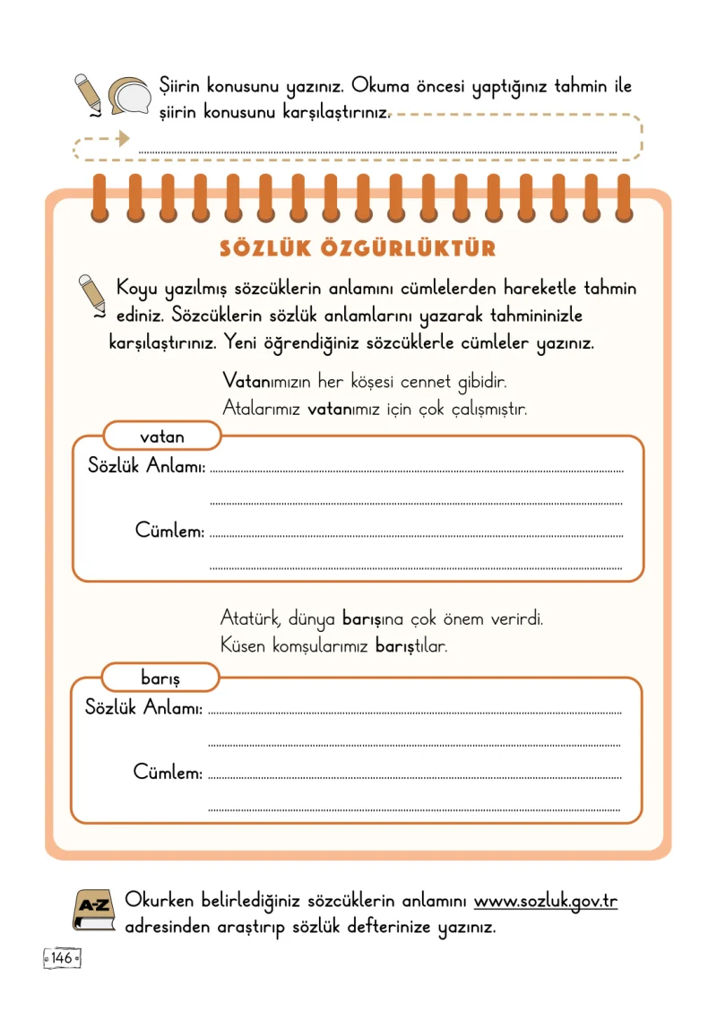 2. Sınıf Türkçe Ders Kitabı Cevapları Meb Yayınları 2. Kitap Sayfa 146