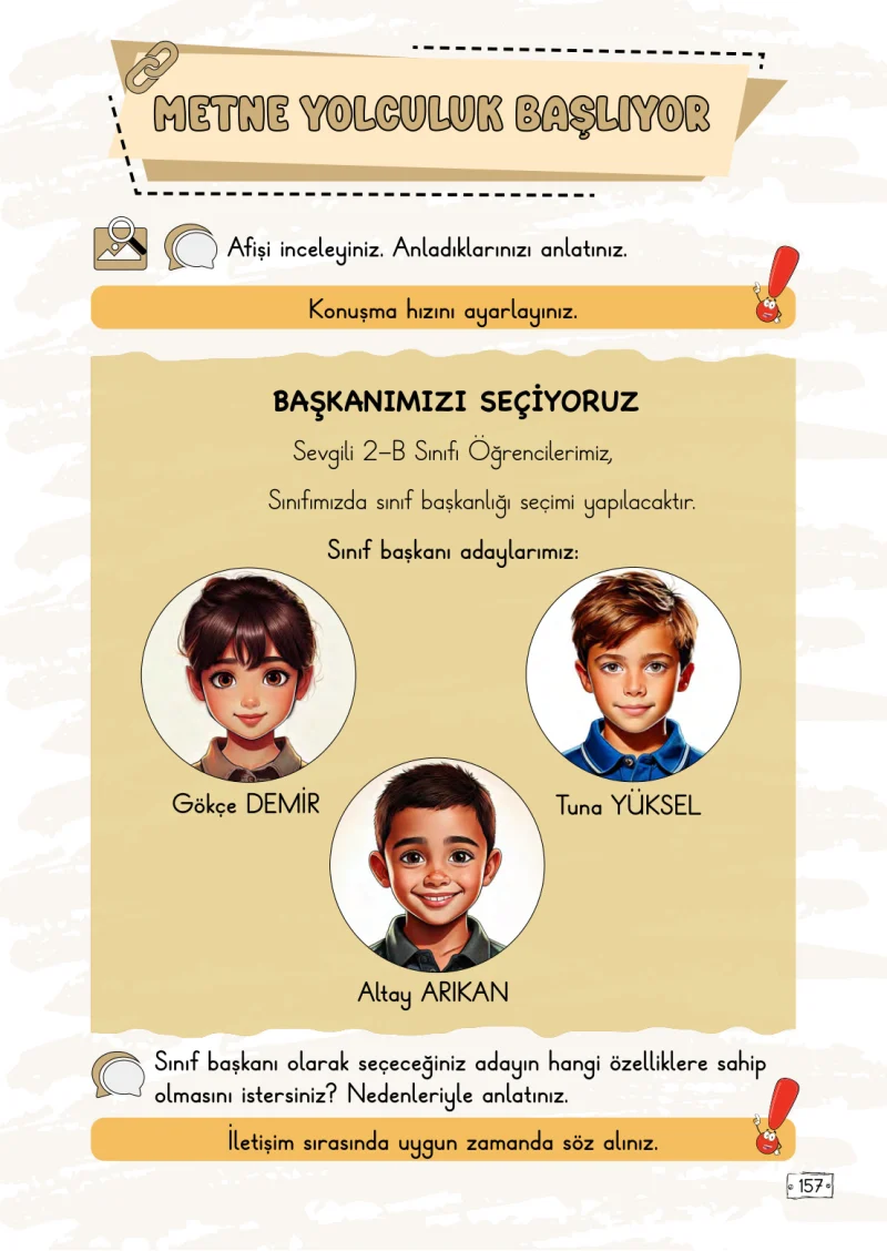 2. Sınıf Türkçe Ders Kitabı Cevapları Meb Yayınları 2. Kitap Sayfa 157