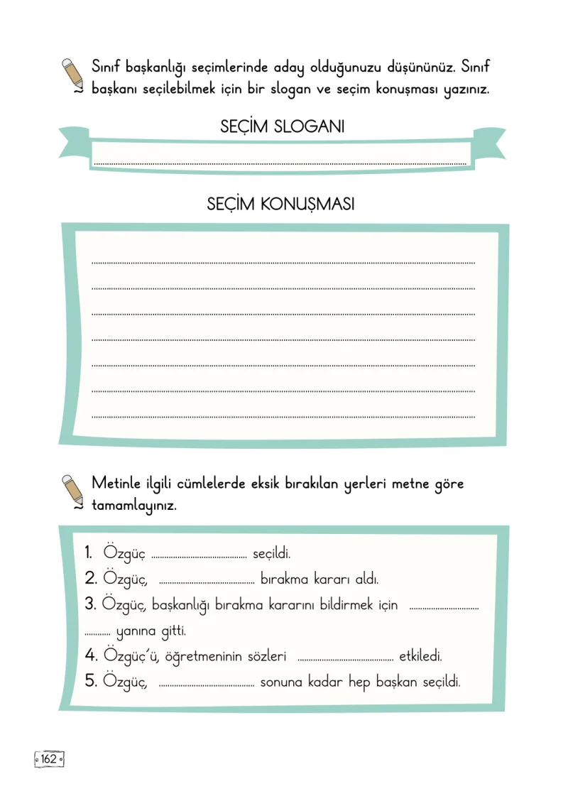 2. Sınıf Türkçe Ders Kitabı Cevapları Meb Yayınları 2. Kitap Sayfa 162