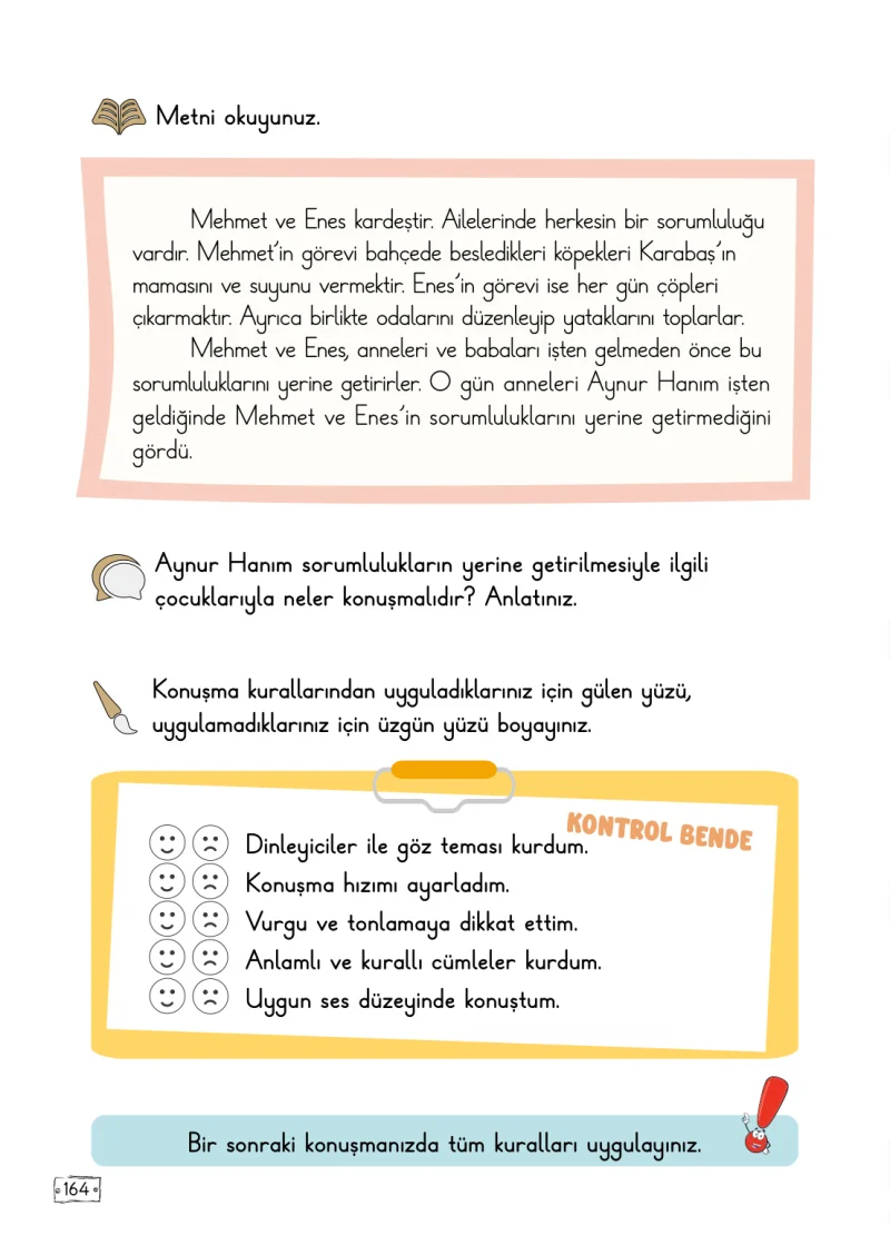 2. Sınıf Türkçe Ders Kitabı Cevapları Meb Yayınları 2. Kitap Sayfa 164