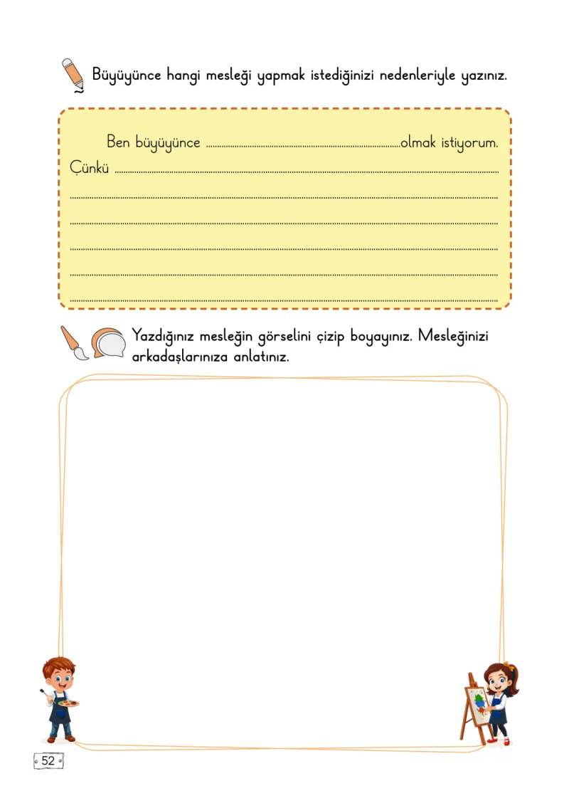 2. Sınıf Türkçe Ders Kitabı Cevapları Meb Yayınları 2. Kitap Sayfa 52