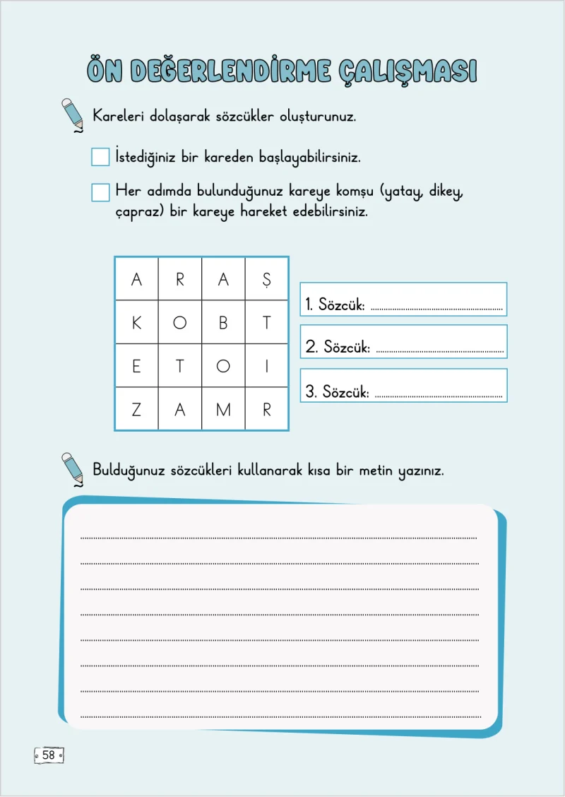 2. Sınıf Türkçe Ders Kitabı Cevapları Meb Yayınları 2. Kitap Sayfa 58