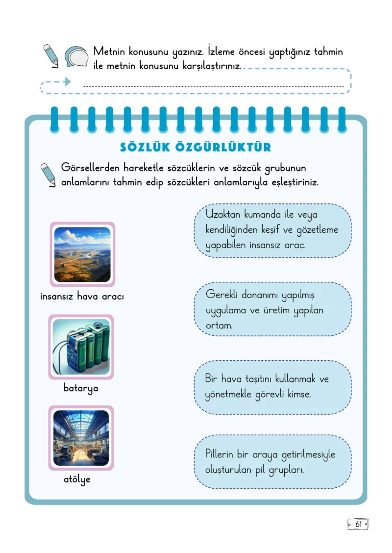 2. Sınıf Türkçe Ders Kitabı Cevapları Meb Yayınları 2. Kitap Sayfa 61