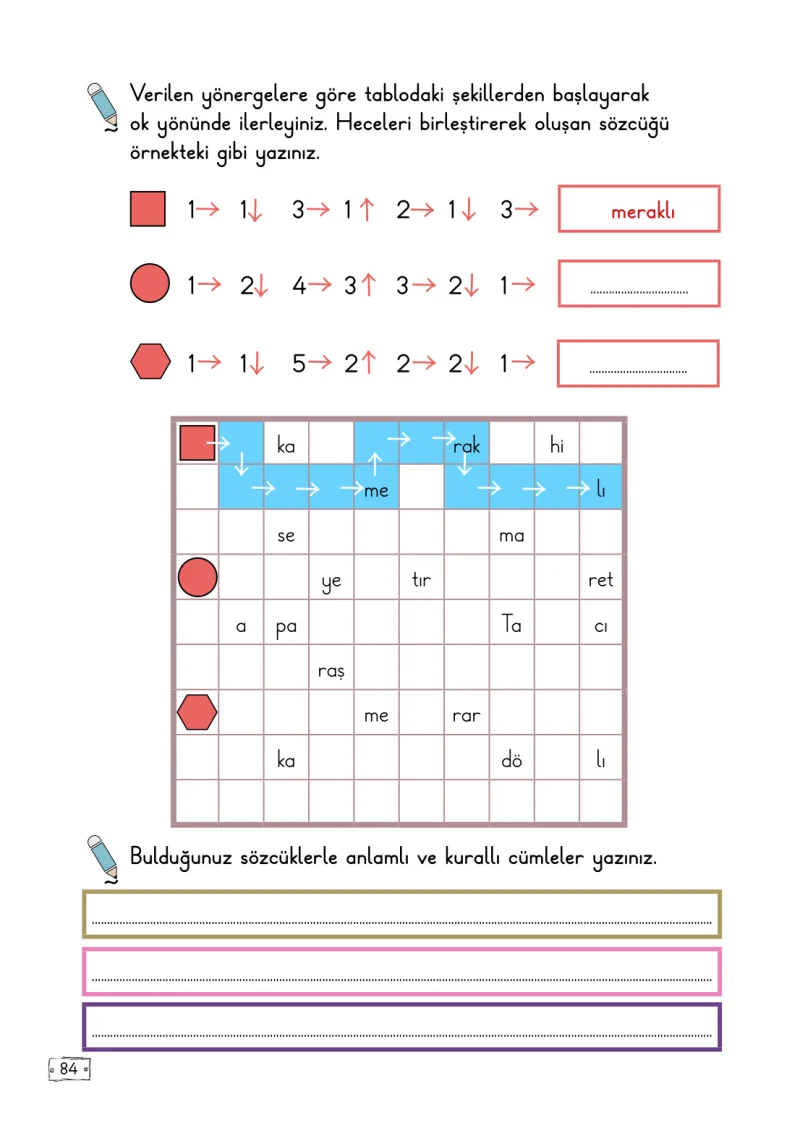 2. Sınıf Türkçe Ders Kitabı Cevapları Meb Yayınları 2. Kitap Sayfa 84