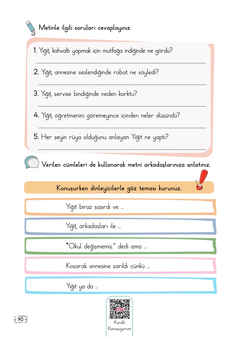2. Sınıf Türkçe Ders Kitabı Cevapları Meb Yayınları 2. Kitap Sayfa 90