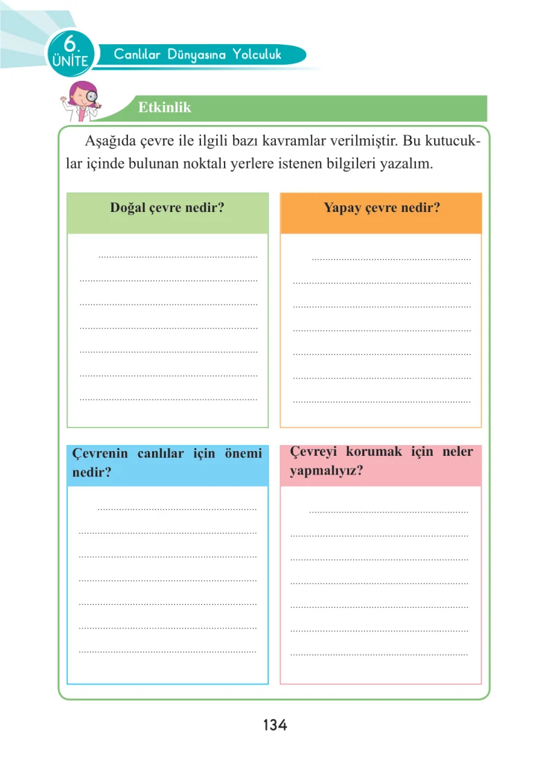 3. Sınıf Fen Bilimleri Ders Kitabı Cevapları Anka Yayınları Sayfa 134