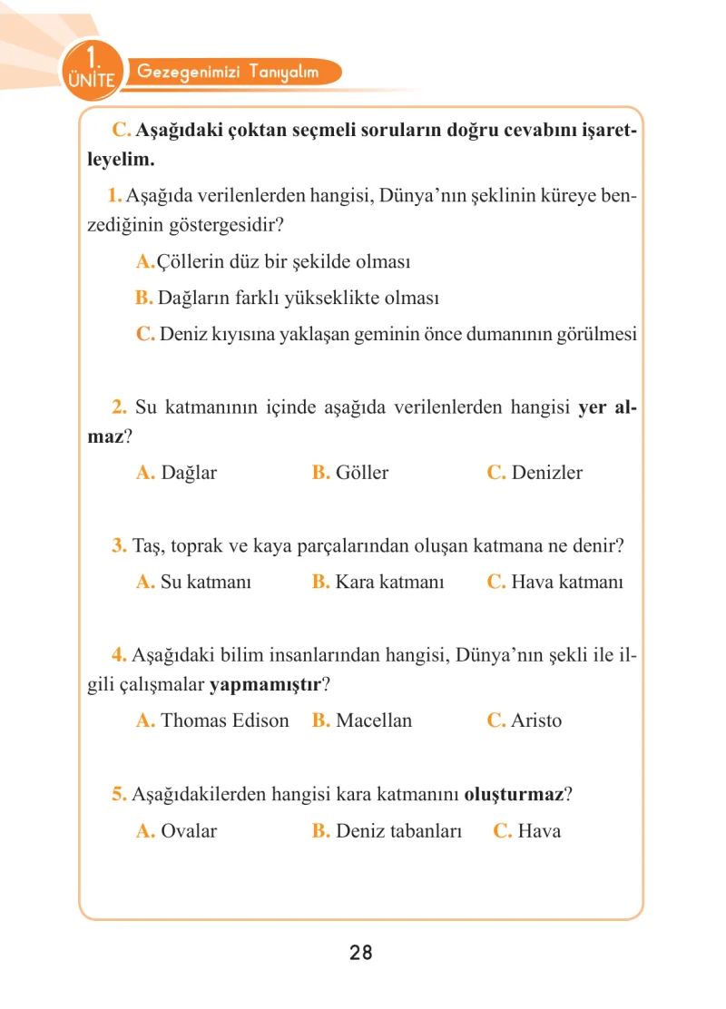 3. Sınıf Fen Bilimleri Ders Kitabı Cevapları Anka Yayınları Sayfa 28
