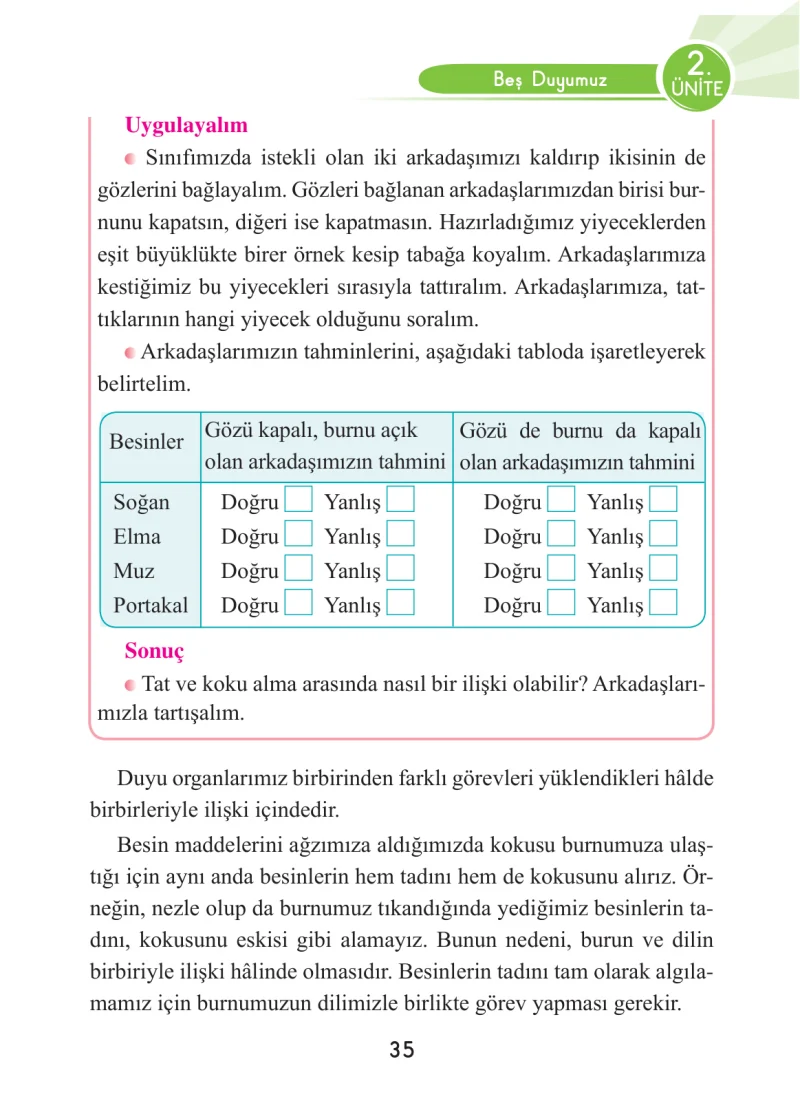 3. Sınıf Fen Bilimleri Ders Kitabı Cevapları Anka Yayınları Sayfa 35