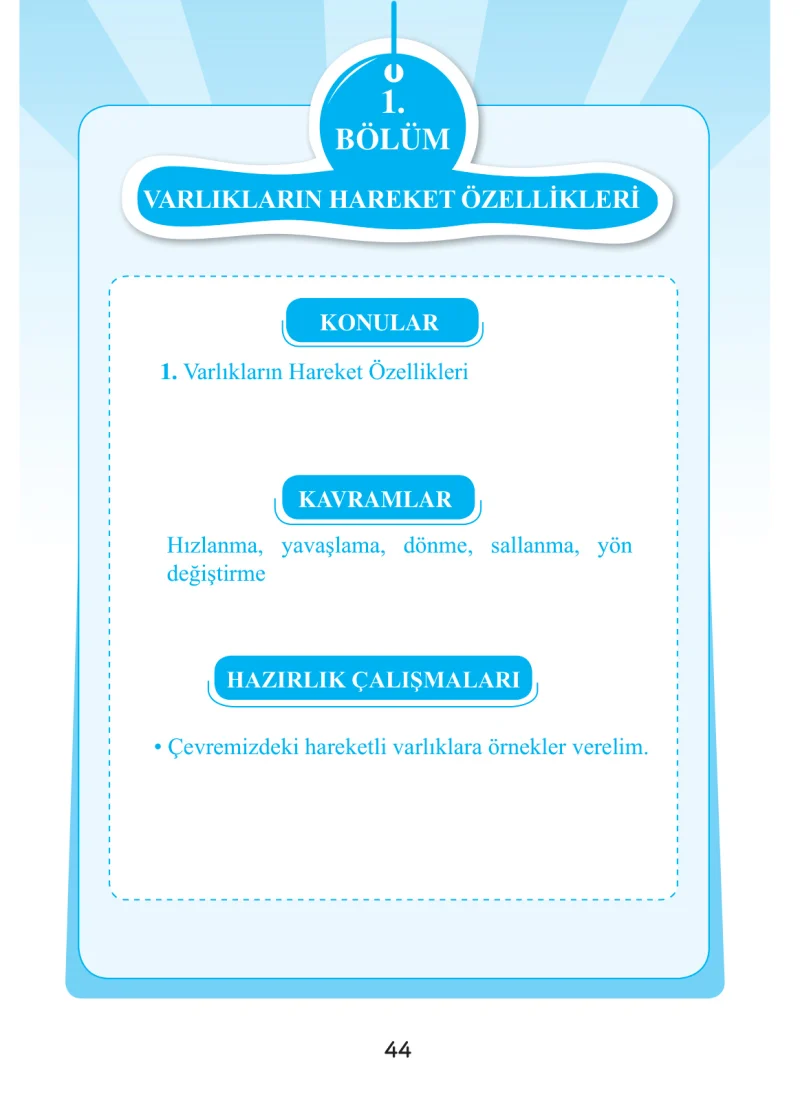 3. Sınıf Fen Bilimleri Ders Kitabı Cevapları Anka Yayınları Sayfa 44