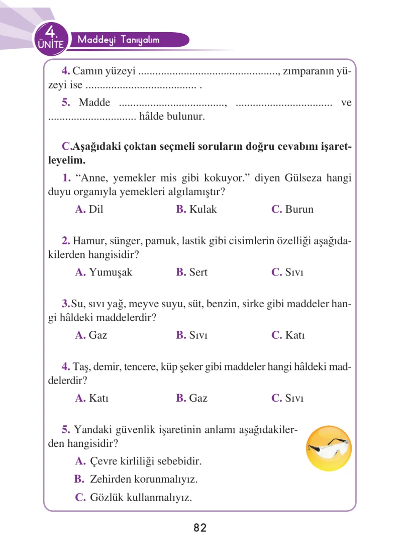 3. Sınıf Fen Bilimleri Ders Kitabı Cevapları Anka Yayınları Sayfa 82