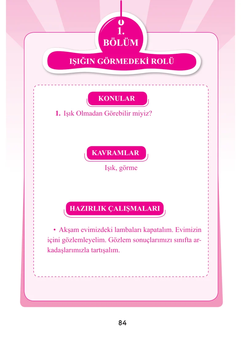3. Sınıf Fen Bilimleri Ders Kitabı Cevapları Anka Yayınları Sayfa 84
