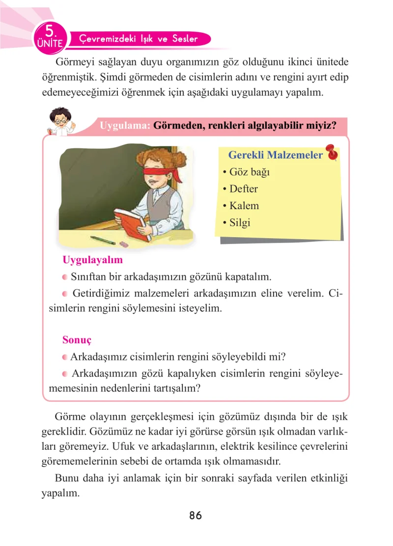 3. Sınıf Fen Bilimleri Ders Kitabı Cevapları Anka Yayınları Sayfa 86