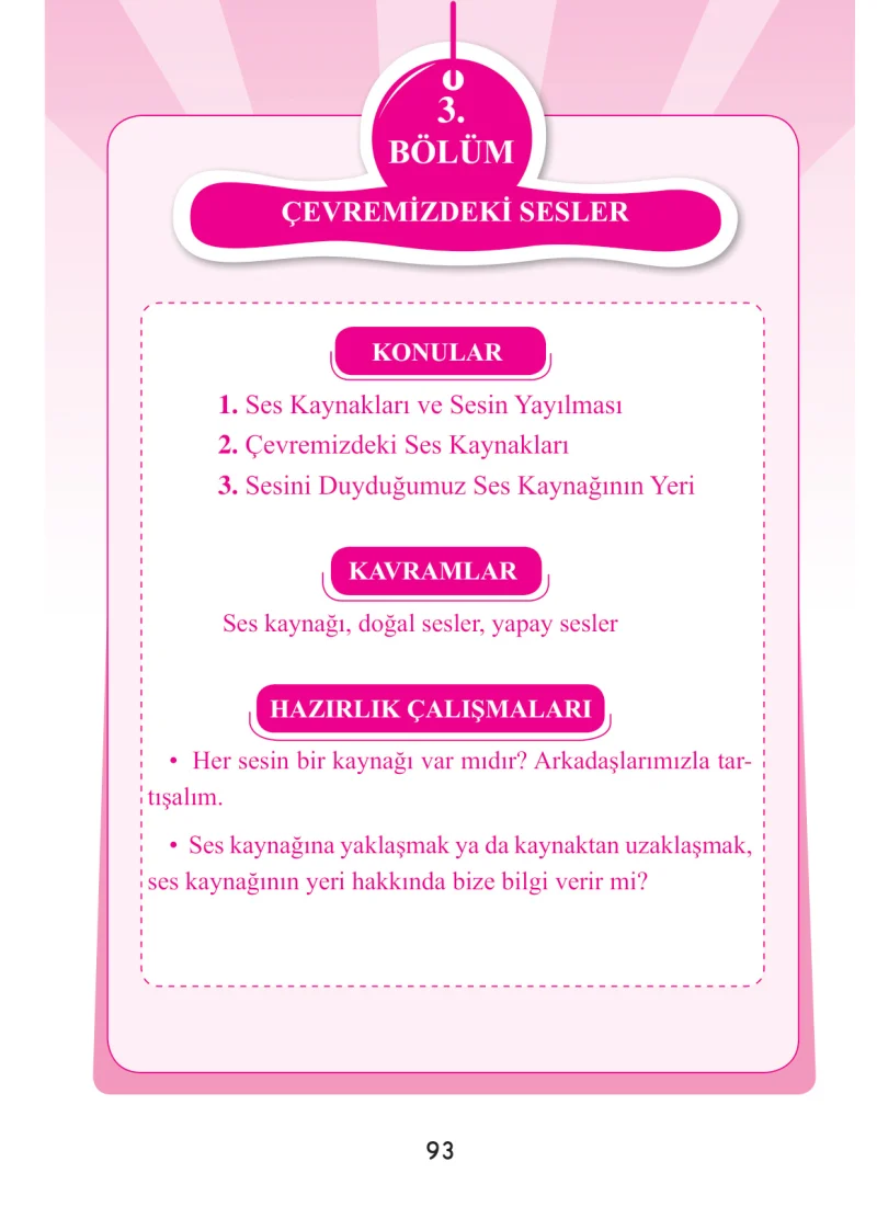 3. Sınıf Fen Bilimleri Ders Kitabı Cevapları Anka Yayınları Sayfa 93