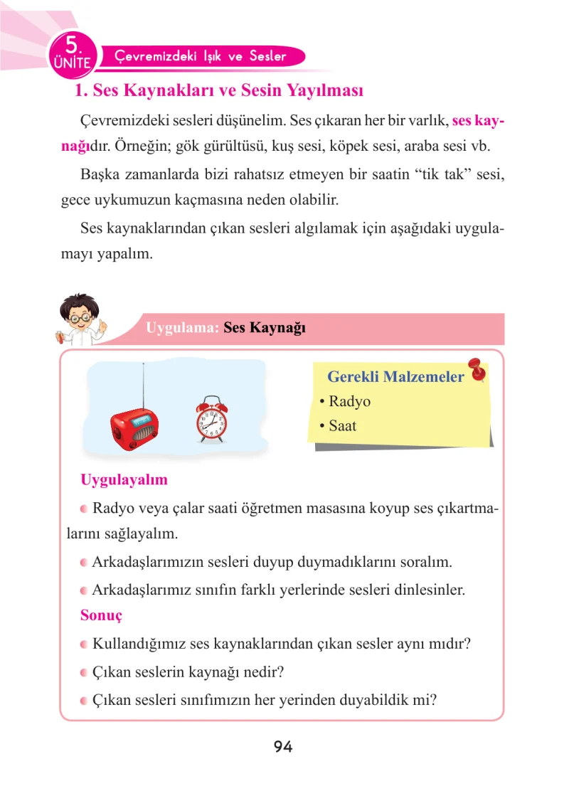 3. Sınıf Fen Bilimleri Ders Kitabı Cevapları Anka Yayınları Sayfa 94