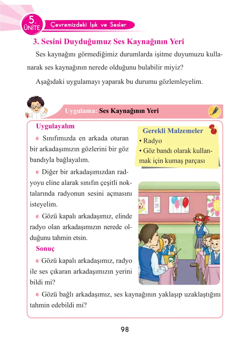 3. Sınıf Fen Bilimleri Ders Kitabı Cevapları Anka Yayınları Sayfa 98