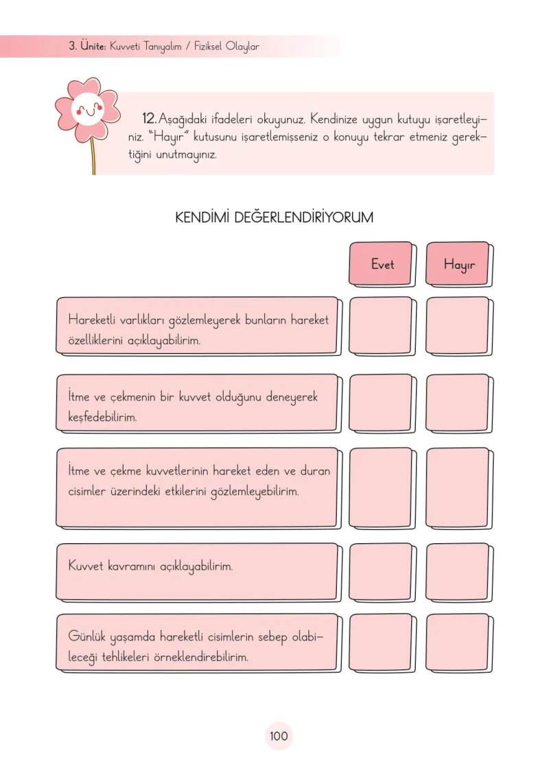 3. Sınıf Fen Bilimleri Ders Kitabı Cevapları Cem Yayınları Sayfa 100