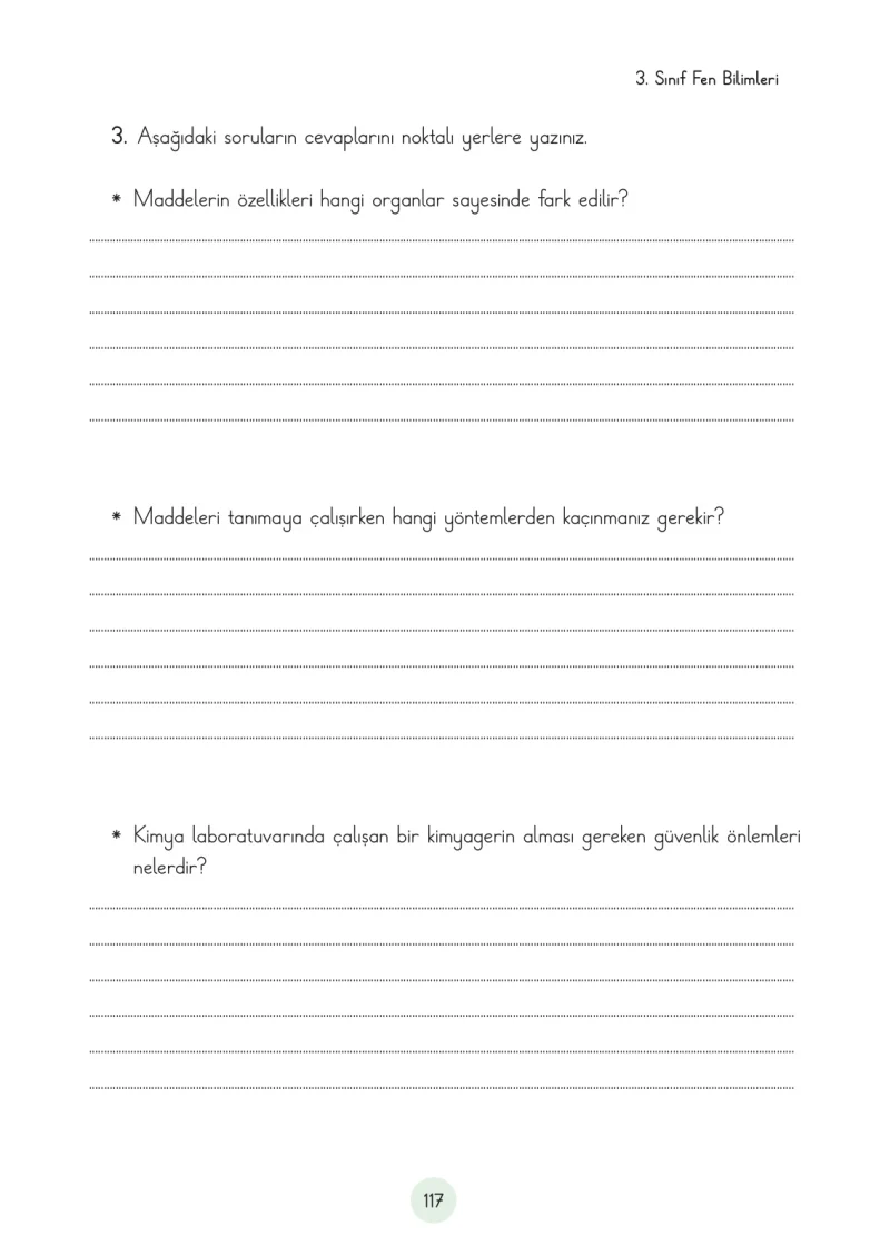 3. Sınıf Fen Bilimleri Ders Kitabı Cevapları Cem Yayınları Sayfa 117