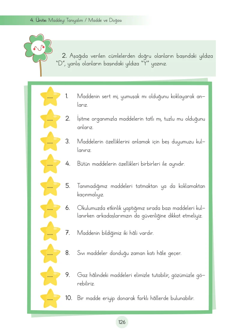 3. Sınıf Fen Bilimleri Ders Kitabı Cevapları Cem Yayınları Sayfa 126