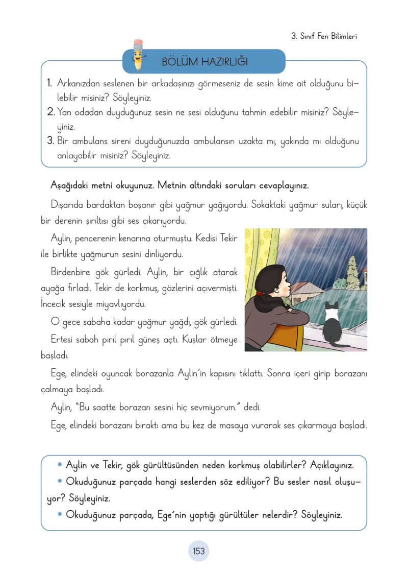 3. Sınıf Fen Bilimleri Ders Kitabı Cevapları Cem Yayınları Sayfa 153