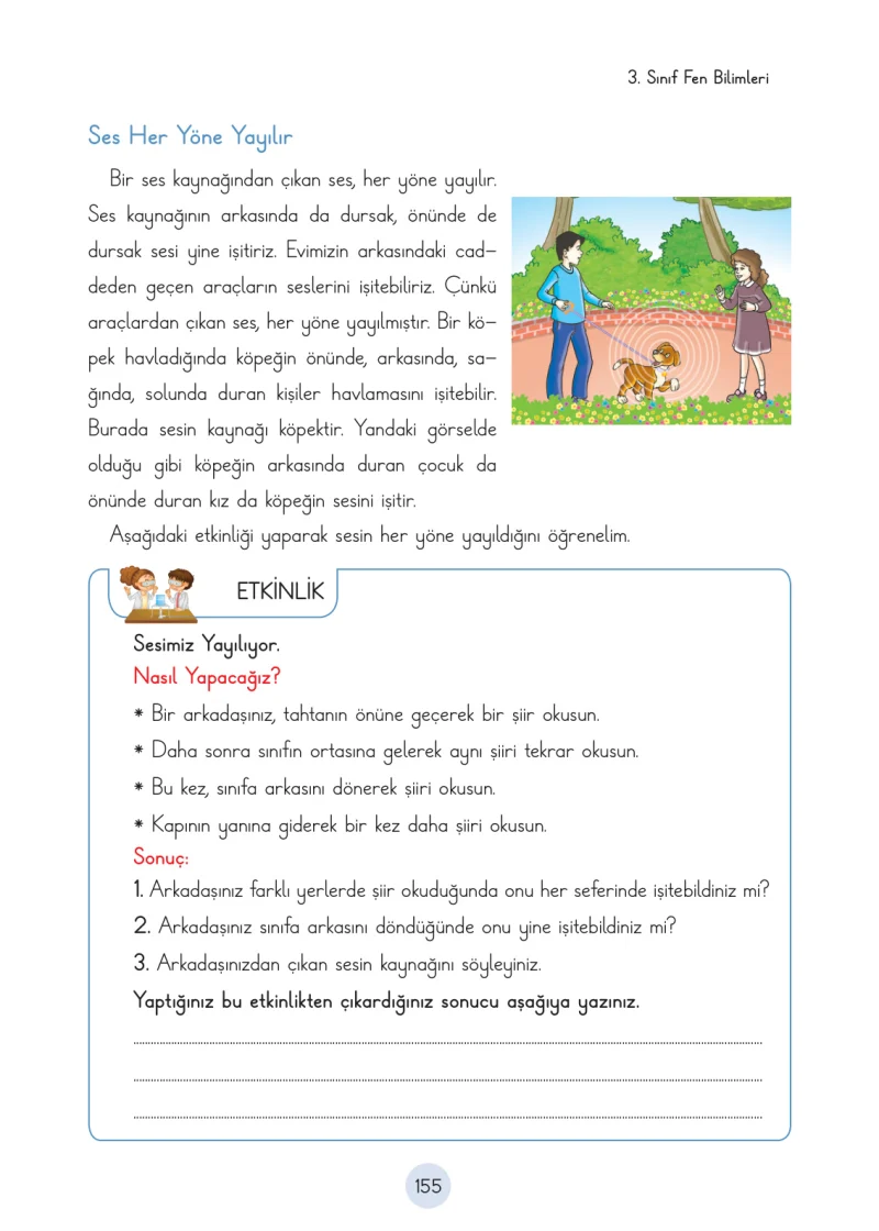 3. Sınıf Fen Bilimleri Ders Kitabı Cevapları Cem Yayınları Sayfa 155