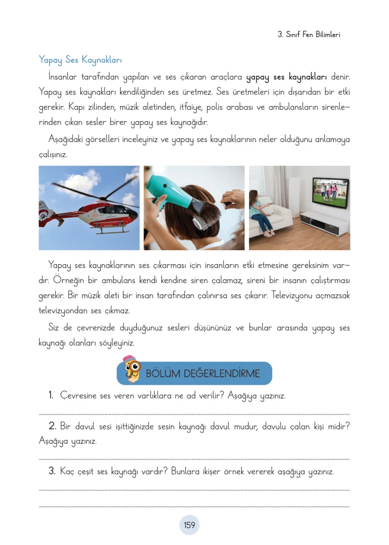 3. Sınıf Fen Bilimleri Ders Kitabı Cevapları Cem Yayınları Sayfa 159
