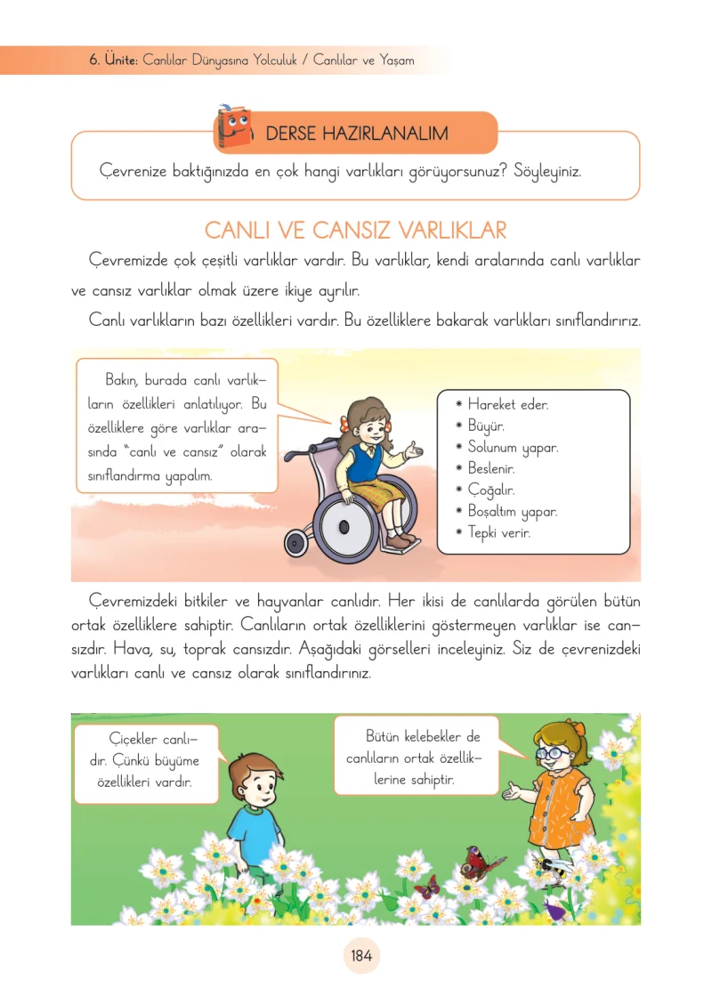 3. Sınıf Fen Bilimleri Ders Kitabı Cevapları Cem Yayınları Sayfa 184