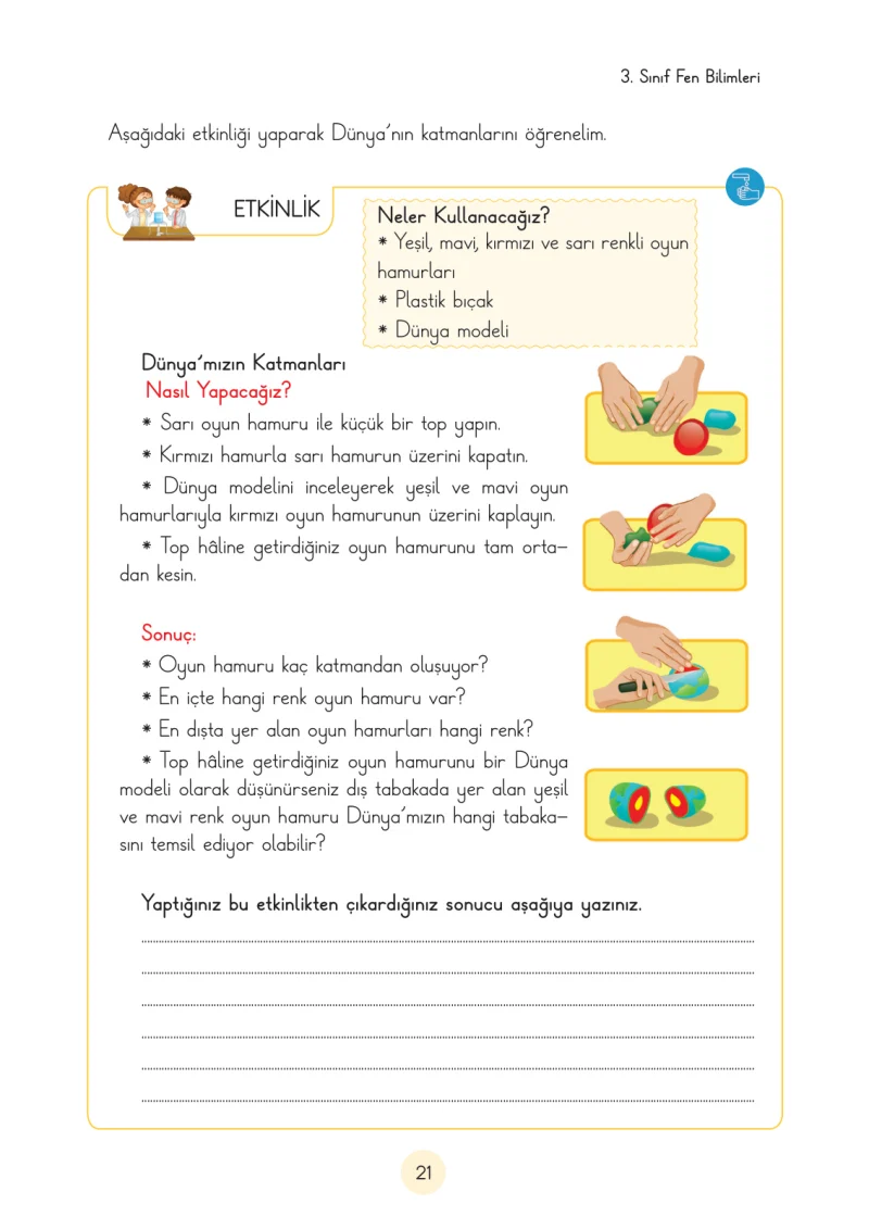 3. Sınıf Fen Bilimleri Ders Kitabı Cevapları Cem Yayınları Sayfa 21