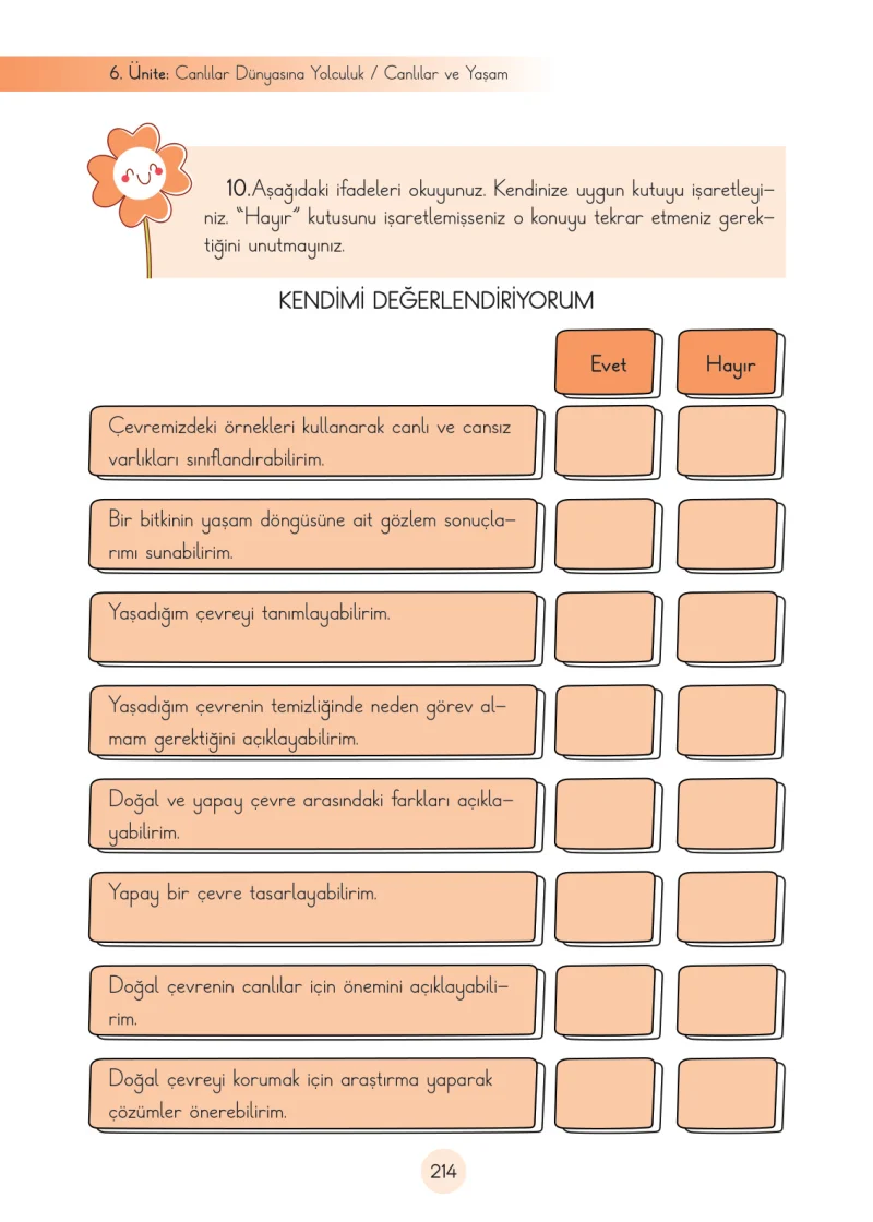 3. Sınıf Fen Bilimleri Ders Kitabı Cevapları Cem Yayınları Sayfa 214
