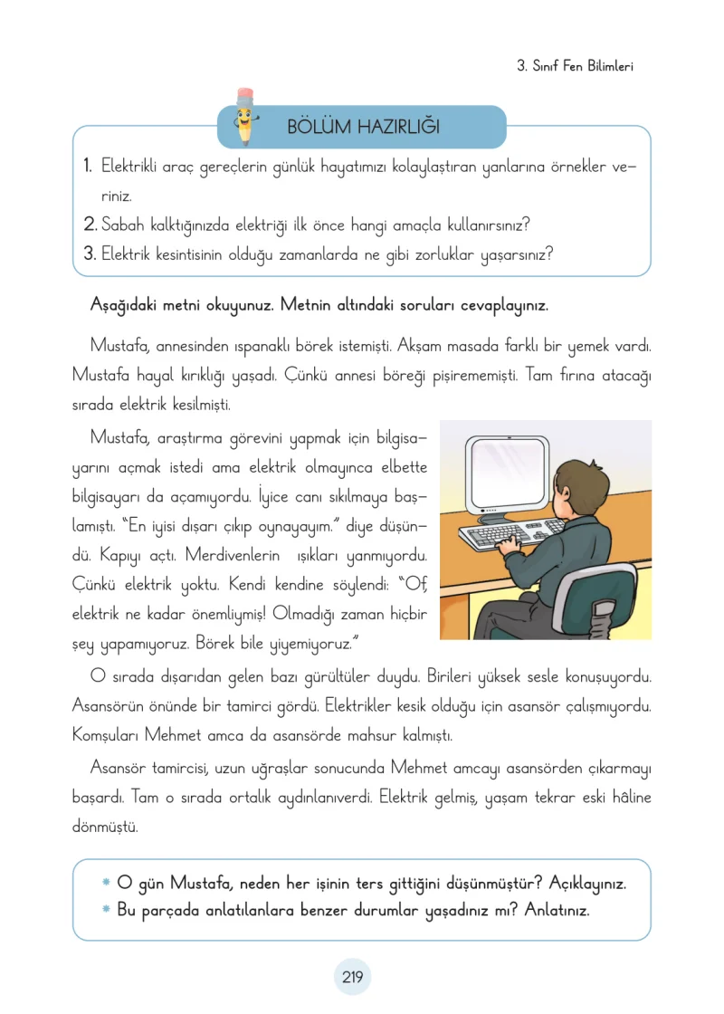 3. Sınıf Fen Bilimleri Ders Kitabı Cevapları Cem Yayınları Sayfa 219