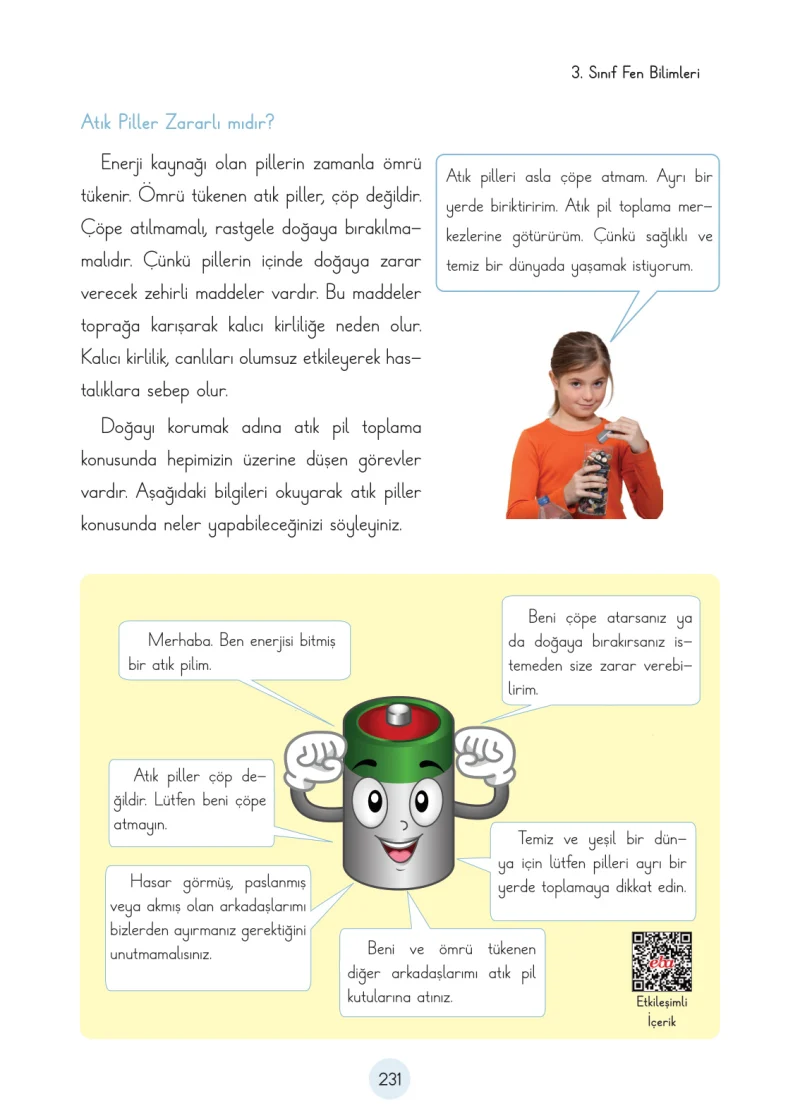 3. Sınıf Fen Bilimleri Ders Kitabı Cevapları Cem Yayınları Sayfa 231