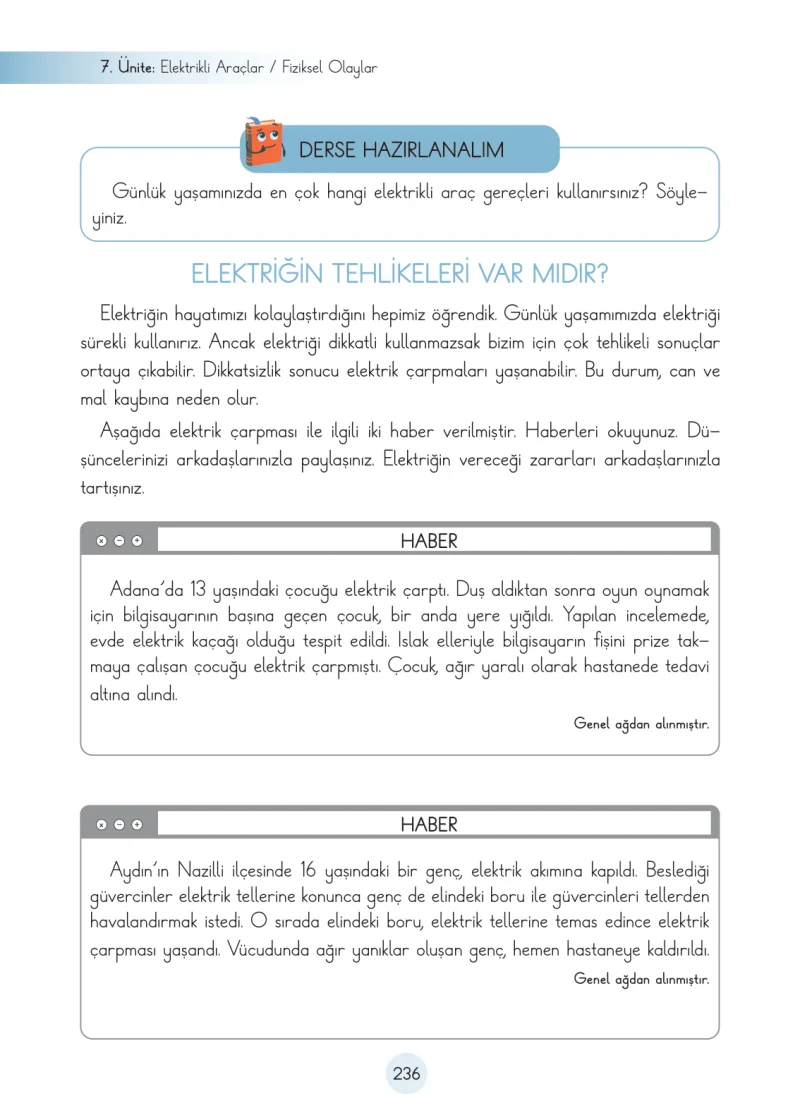 3. Sınıf Fen Bilimleri Ders Kitabı Cevapları Cem Yayınları Sayfa 236