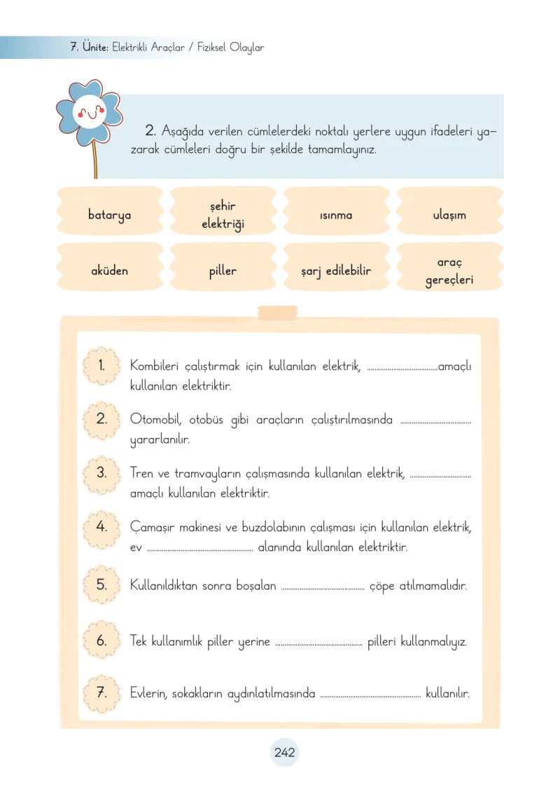 3. Sınıf Fen Bilimleri Ders Kitabı Cevapları Cem Yayınları Sayfa 242