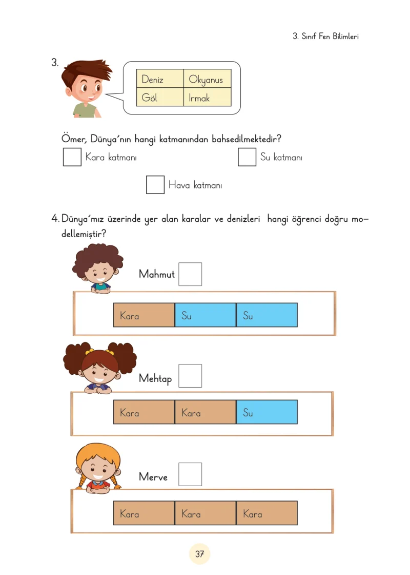3. Sınıf Fen Bilimleri Ders Kitabı Cevapları Cem Yayınları Sayfa 37
