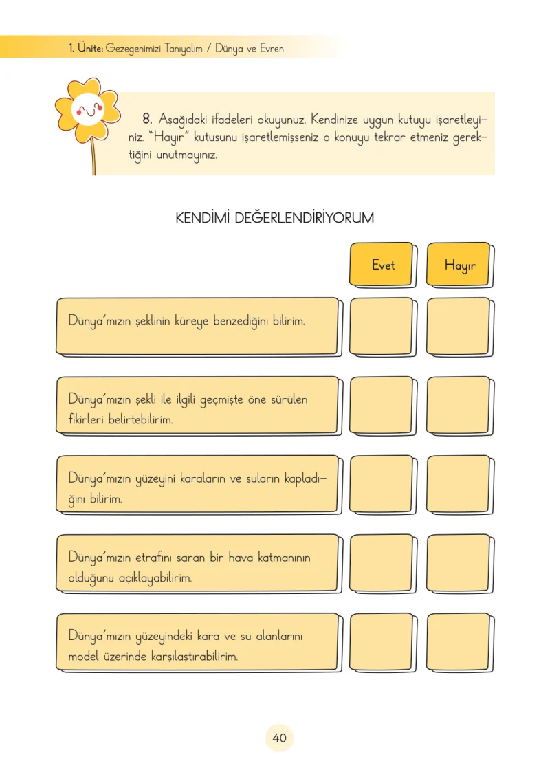 3. Sınıf Fen Bilimleri Ders Kitabı Cevapları Cem Yayınları Sayfa 40