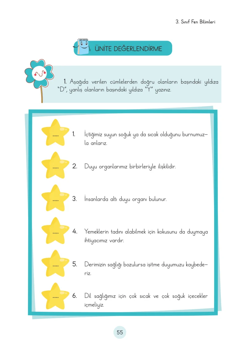 3. Sınıf Fen Bilimleri Ders Kitabı Cevapları Cem Yayınları Sayfa 55