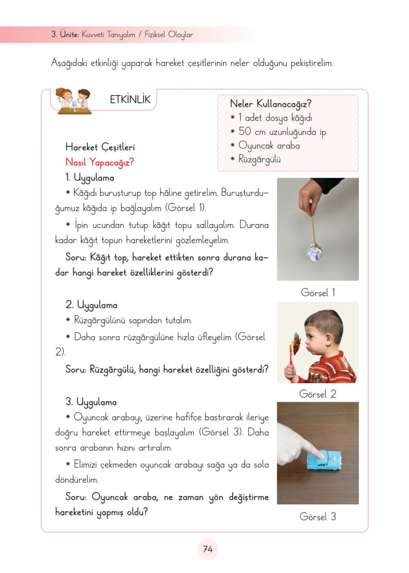 3. Sınıf Fen Bilimleri Ders Kitabı Cevapları Cem Yayınları Sayfa 74