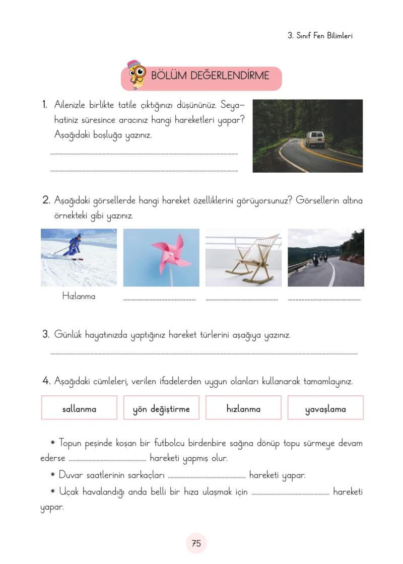 3. Sınıf Fen Bilimleri Ders Kitabı Cevapları Cem Yayınları Sayfa 75