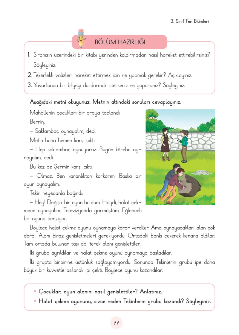 3. Sınıf Fen Bilimleri Ders Kitabı Cevapları Cem Yayınları Sayfa 77