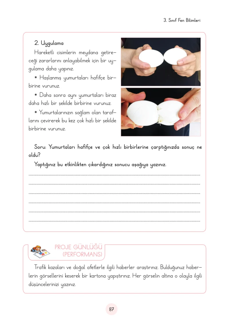 3. Sınıf Fen Bilimleri Ders Kitabı Cevapları Cem Yayınları Sayfa 87