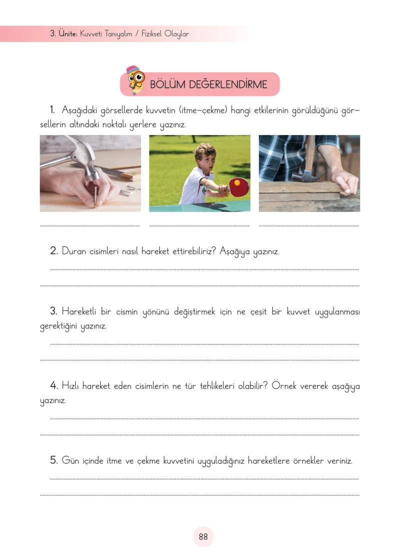 3. Sınıf Fen Bilimleri Ders Kitabı Cevapları Cem Yayınları Sayfa 88