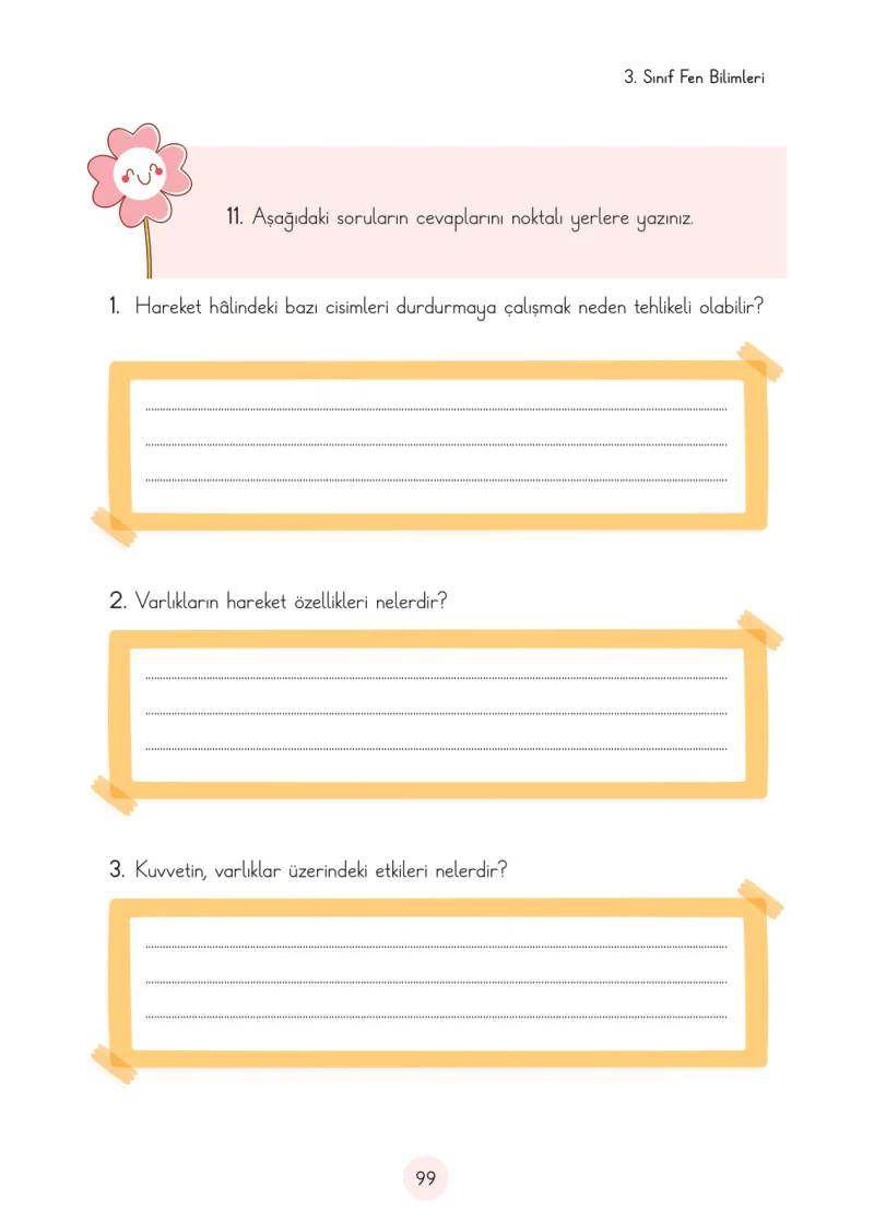 3. Sınıf Fen Bilimleri Ders Kitabı Cevapları Cem Yayınları Sayfa 99