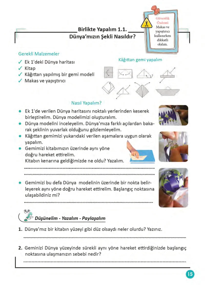 3. Sınıf Fen Bilimleri Ders Kitabı Cevapları Meb Yayınları 1 Sayfa 15