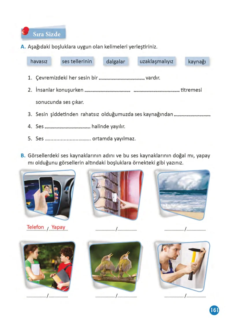3. Sınıf Fen Bilimleri Ders Kitabı Cevapları Meb Yayınları 1 Sayfa 161