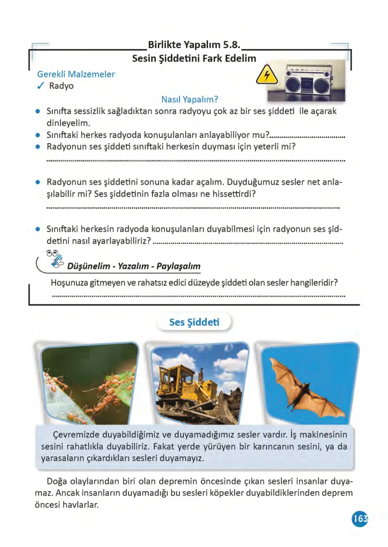3. Sınıf Fen Bilimleri Ders Kitabı Cevapları Meb Yayınları 1 Sayfa 163