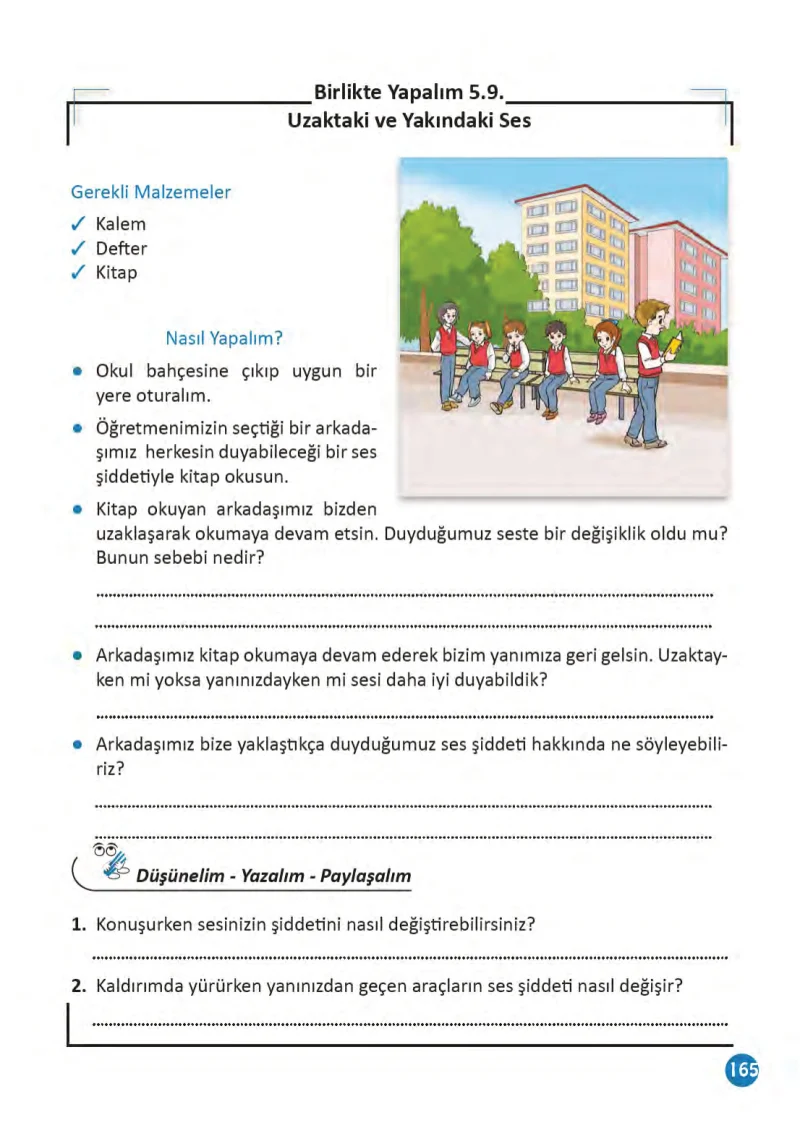 3. Sınıf Fen Bilimleri Ders Kitabı Cevapları Meb Yayınları 1 Sayfa 165