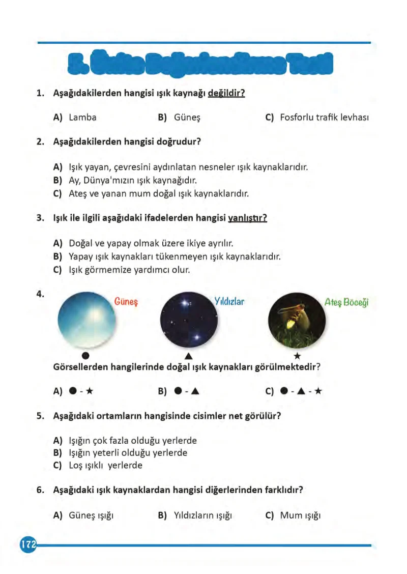 3. Sınıf Fen Bilimleri Ders Kitabı Cevapları Meb Yayınları 1 Sayfa 172