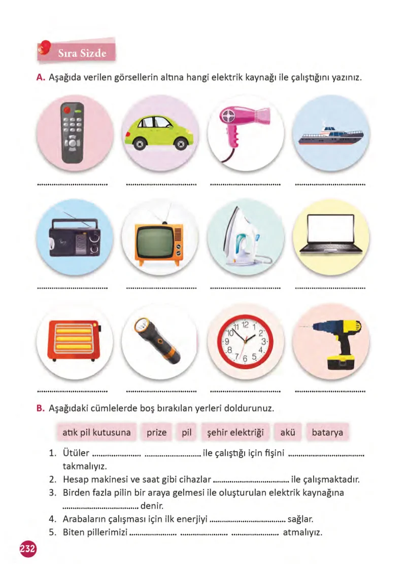 3. Sınıf Fen Bilimleri Ders Kitabı Cevapları Meb Yayınları 1 Sayfa 232