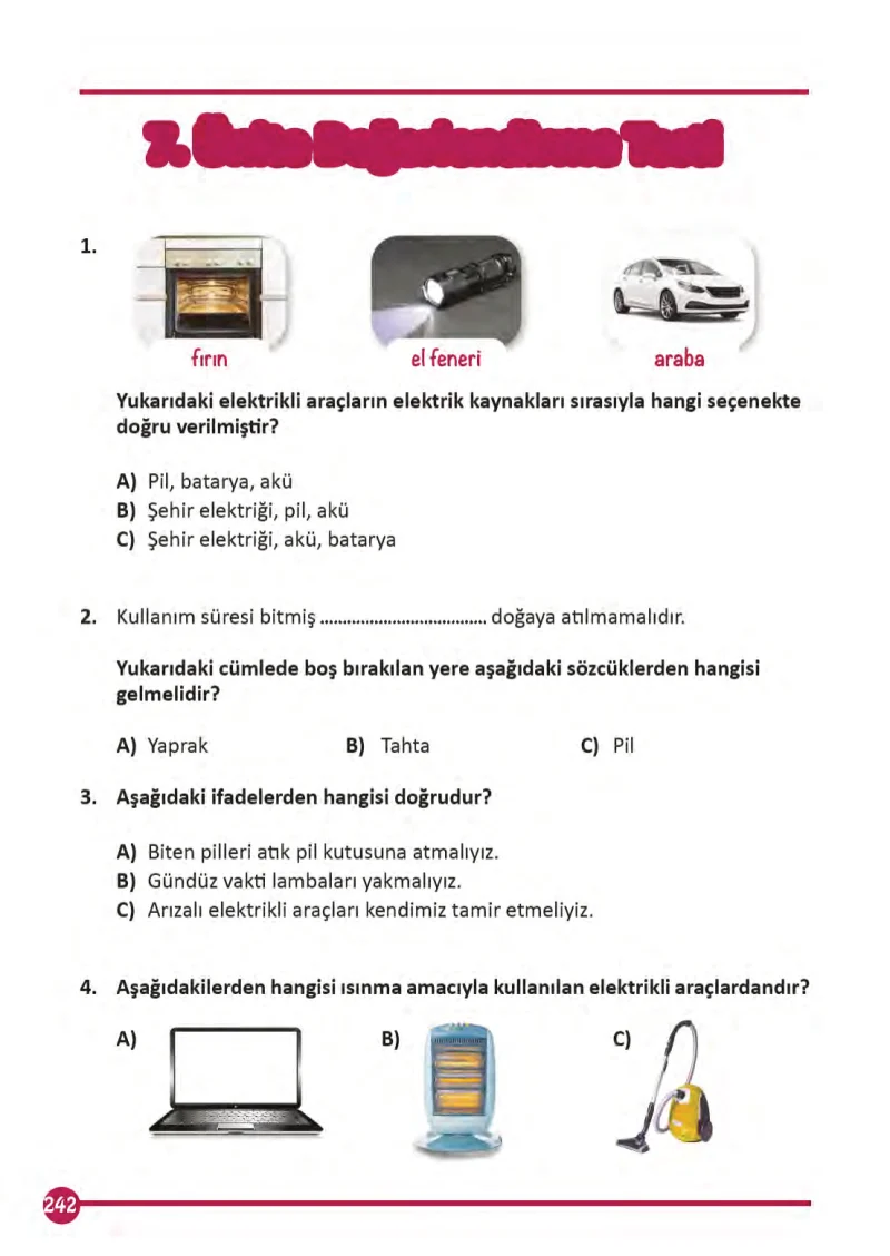 3. Sınıf Fen Bilimleri Ders Kitabı Cevapları Meb Yayınları 1 Sayfa 242